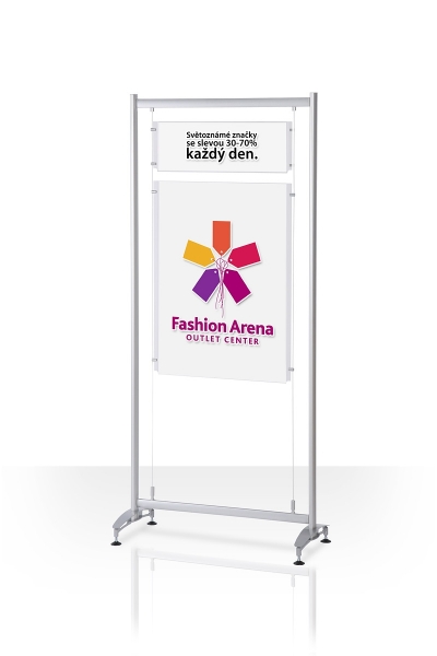 Totem Autoportant support plexiglass sur c�bles