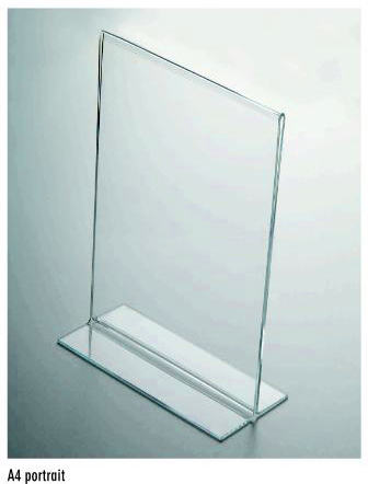 Support Présentoir à Prospectus En Acrylique – Paysage L – Format A4 A5 A6 A3 – Surface Brillante, Transparent